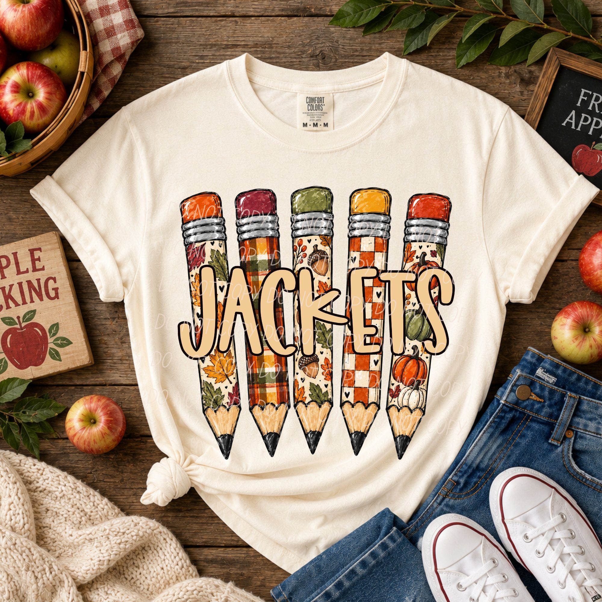 Fall Pencil Mascots JACKETS design