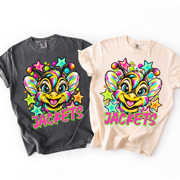 Jackets Neon Starstruck mascot DTF transfer
