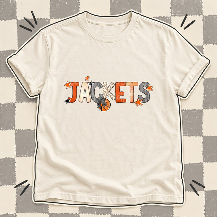 Jackets Mixed Doodle Basketball Mascots – Hoops Houndstooth DTF transfer mockup