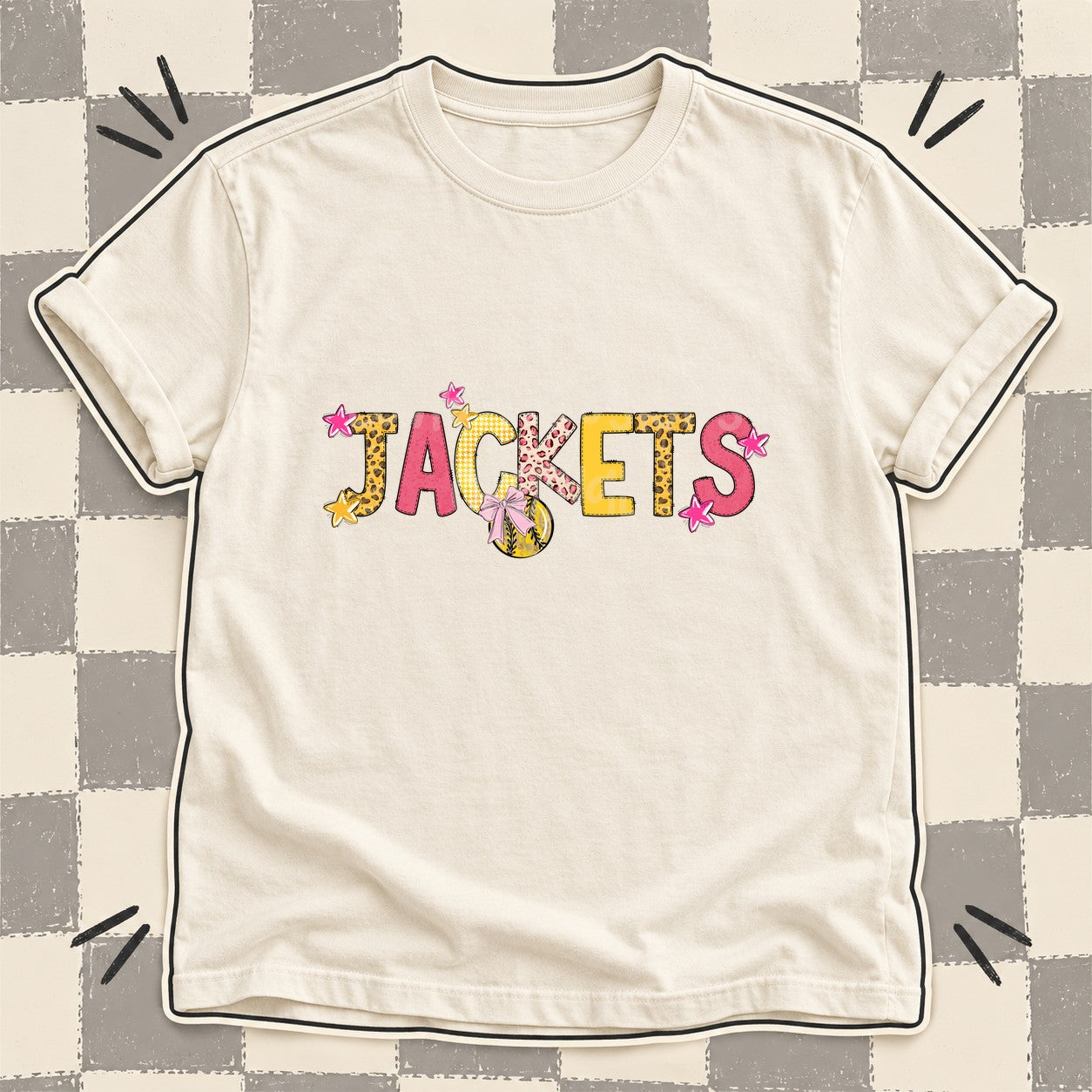 Mixed Doodle Softball Mascots – Sunshine Leopard Jackets design