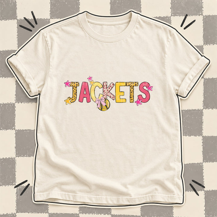 Jackets Mixed Doodle Softball Mascots – Sunshine Leopard DTF transfer mockup