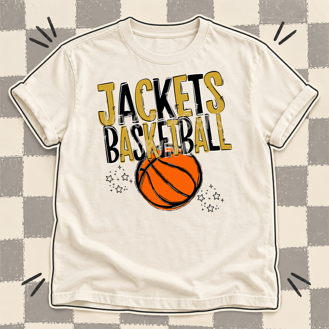 Team Go Basketball Mascots Jackets Vegas Gold Black design
