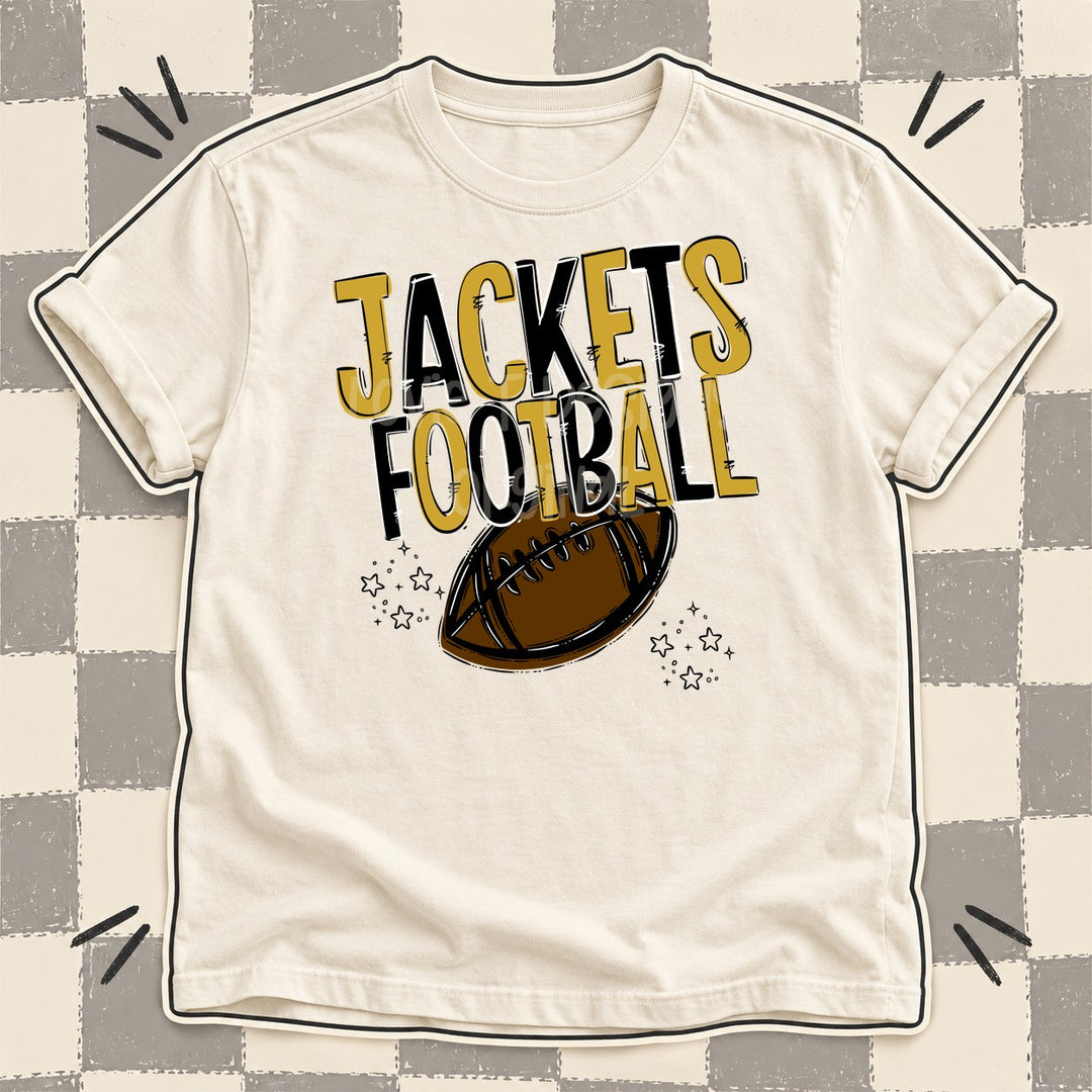 Jackets Vegas Gold Black Team Go Football Mascots DTF transfer mockup