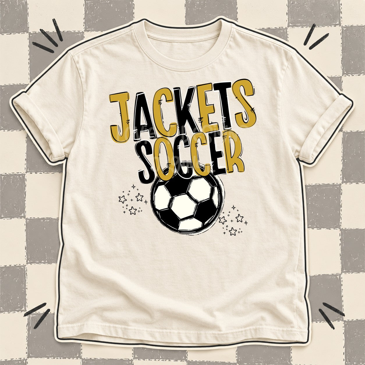 Team Go Soccer Mascots Jackets Vegas Gold Black design