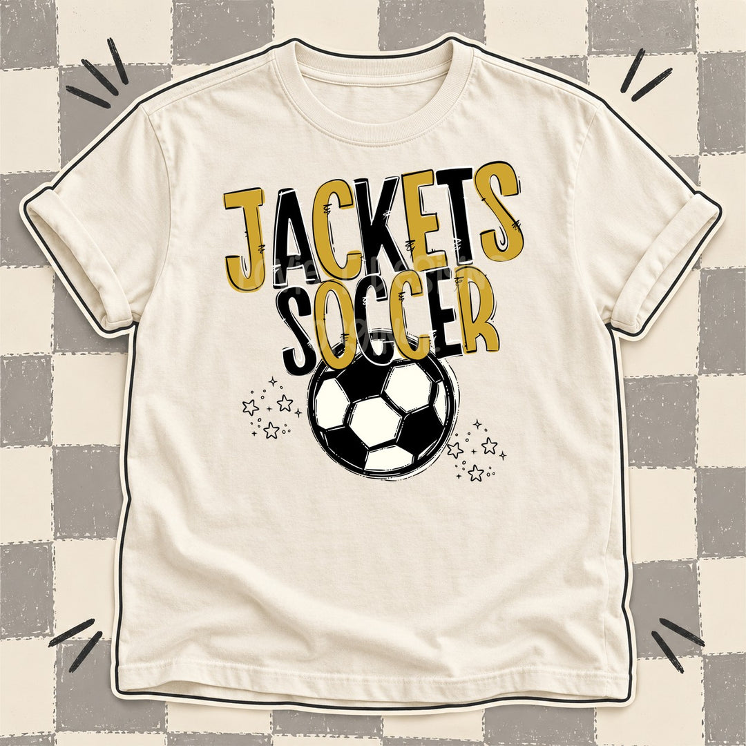 Jackets Vegas Gold Black Team Go Soccer Mascots DTF transfer mockup