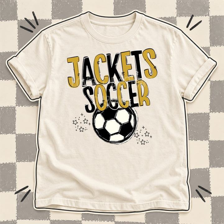 Jackets Vegas Gold Black Team Go Soccer Mascots DTF transfer mockup