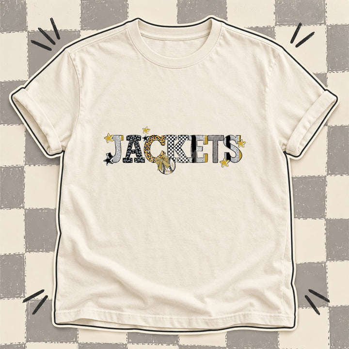 Jackets Vegas Gold Black White Mixed Doodle Baseball Mascots – Mascot Colors DTF transfer mockup