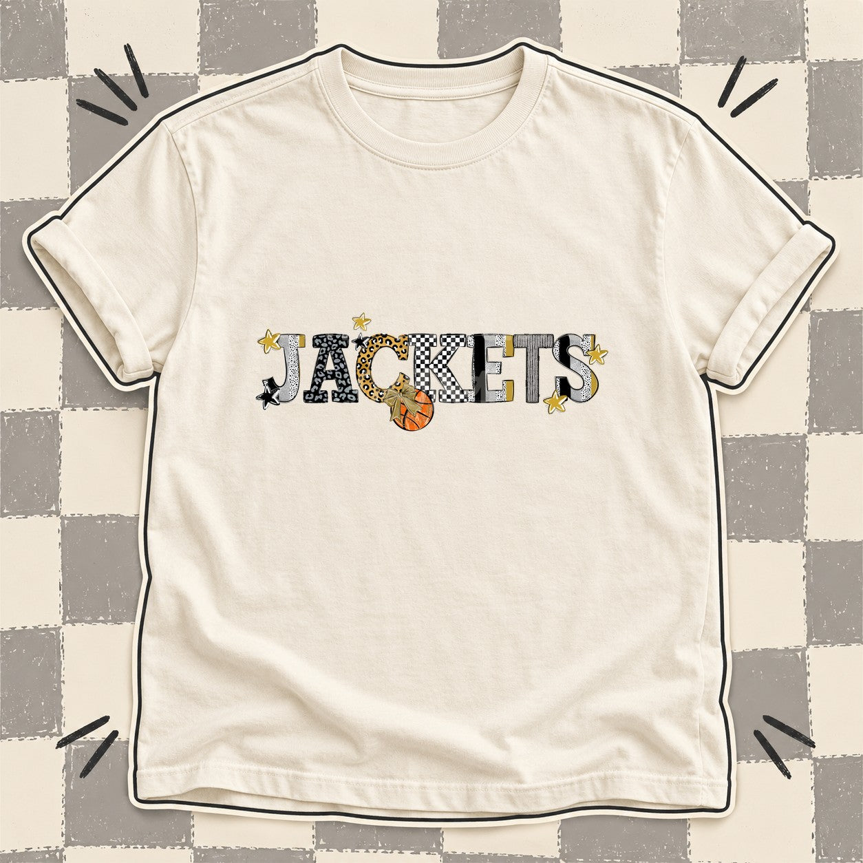 Mixed Doodle Basketball Mascots – Mascot Colors Jackets Vegas Gold Black White design