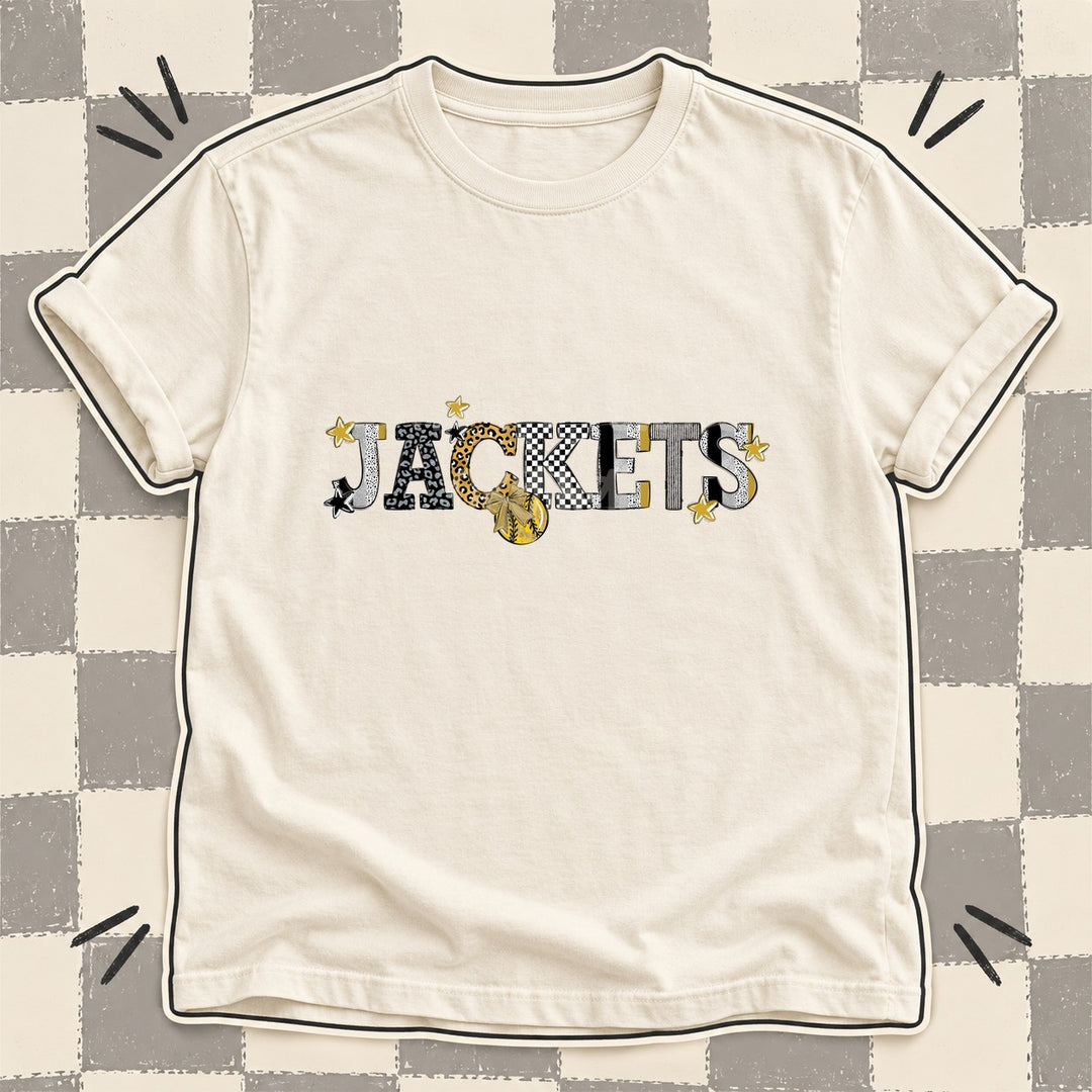 Jackets Vegas Gold Black White Mixed Doodle Softball Mascots – Mascot Colors DTF transfer mockup