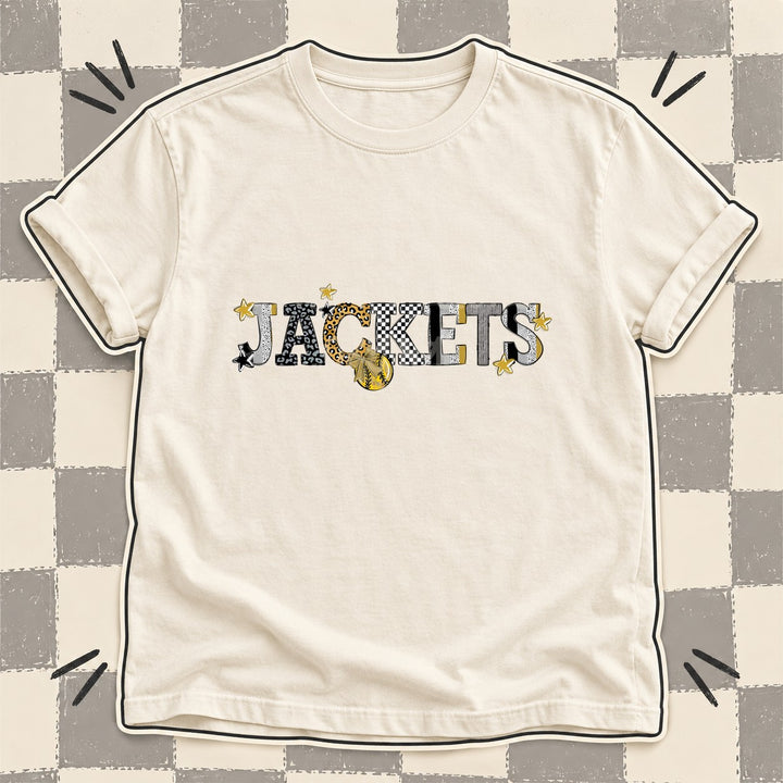 Jackets Vegas Gold Black White Mixed Doodle Softball Mascots – Mascot Colors DTF transfer mockup