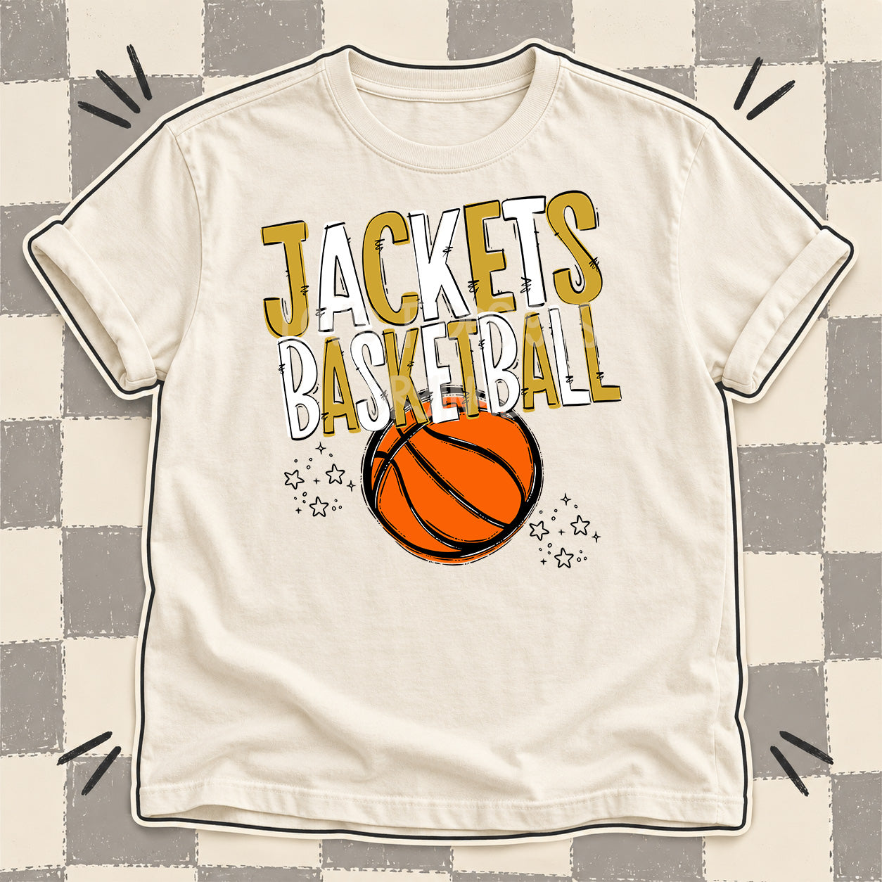Team Go Basketball Mascots Jackets Vegas Gold White design