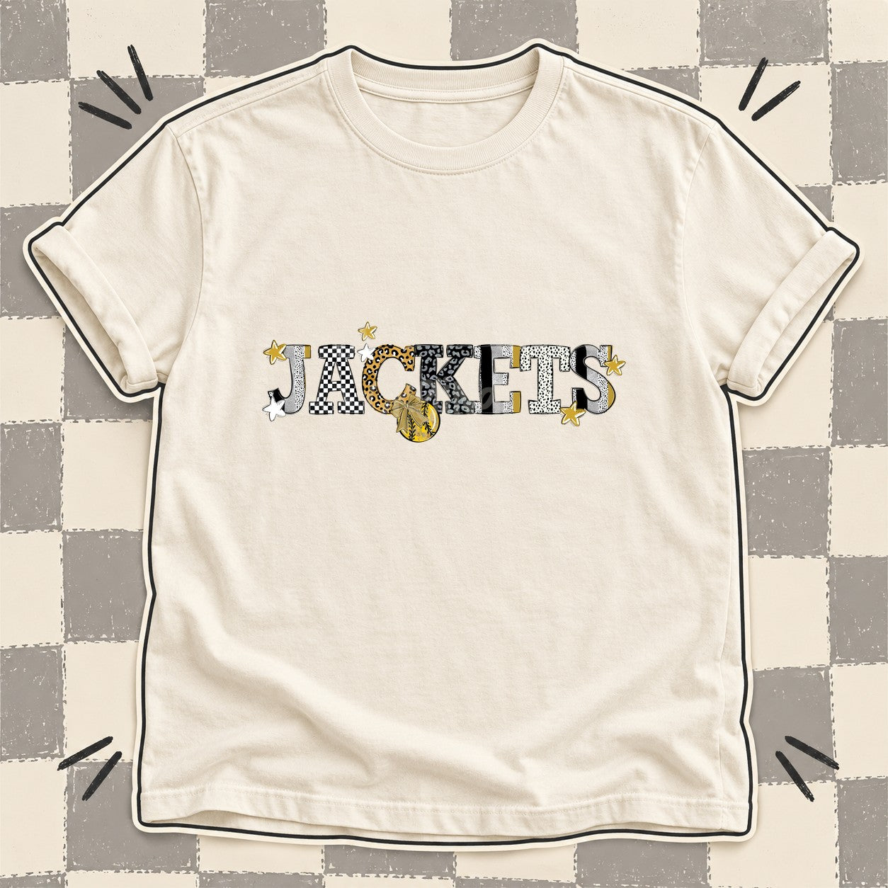 Mixed Doodle Softball Mascots – Mascot Colors Jackets Vegas Gold White Black design