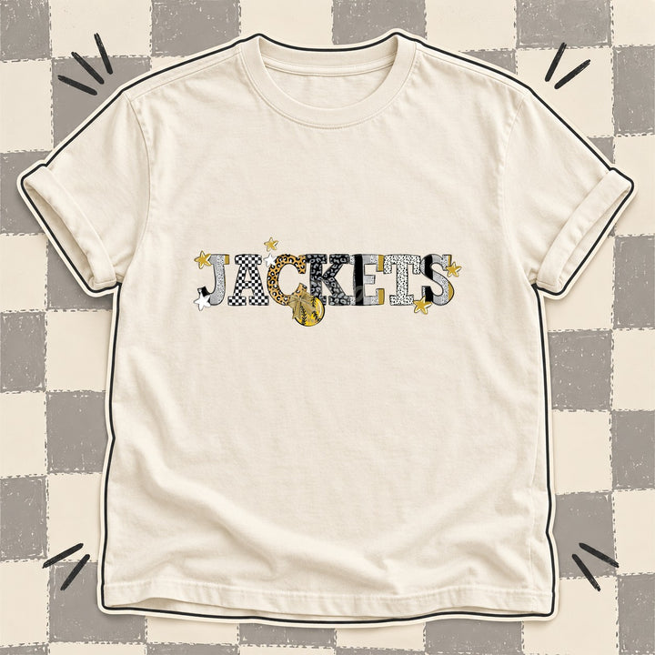 Jackets Vegas Gold White Black Mixed Doodle Softball Mascots – Mascot Colors DTF transfer mockup