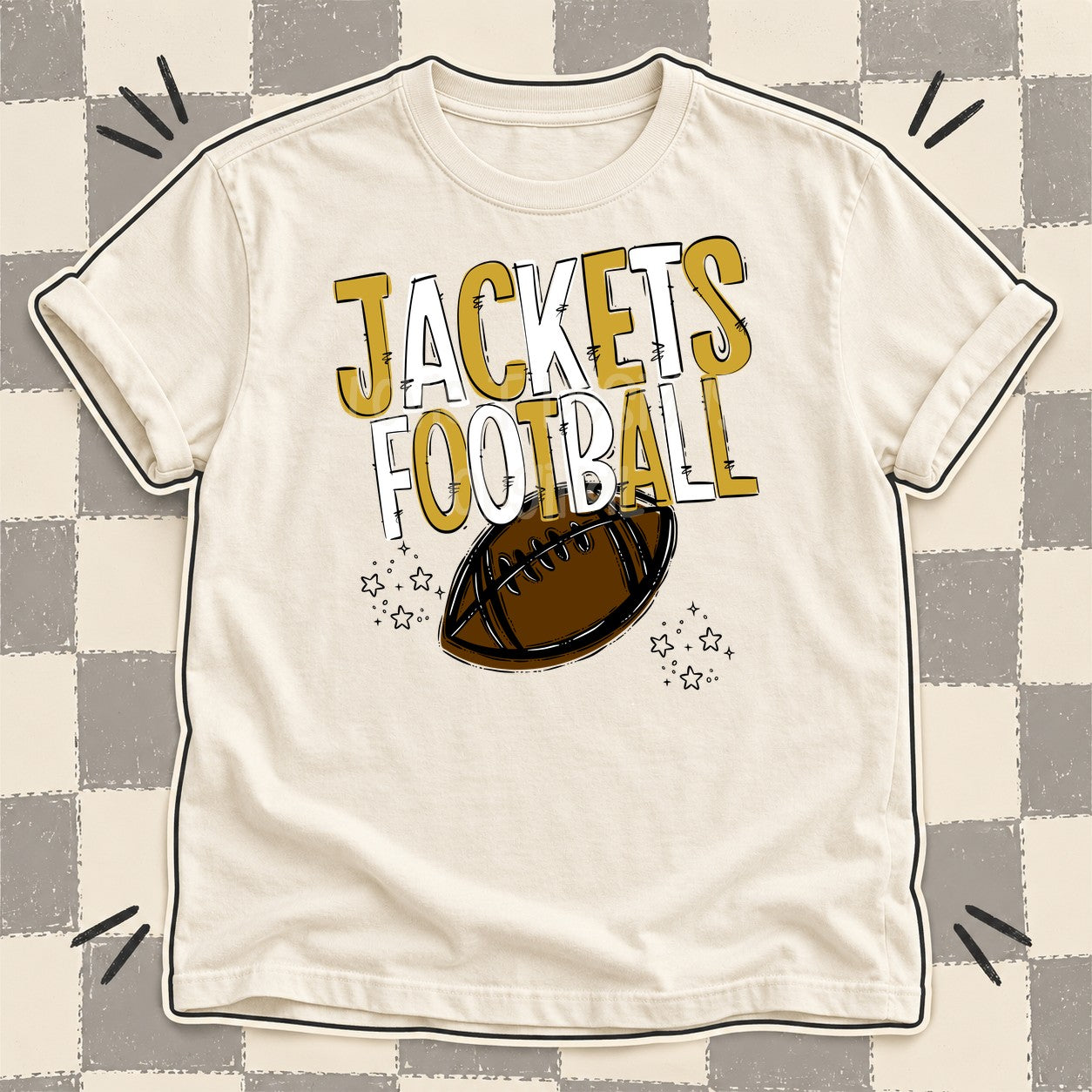 Team Go Football Mascots Jackets Vegas Gold White design