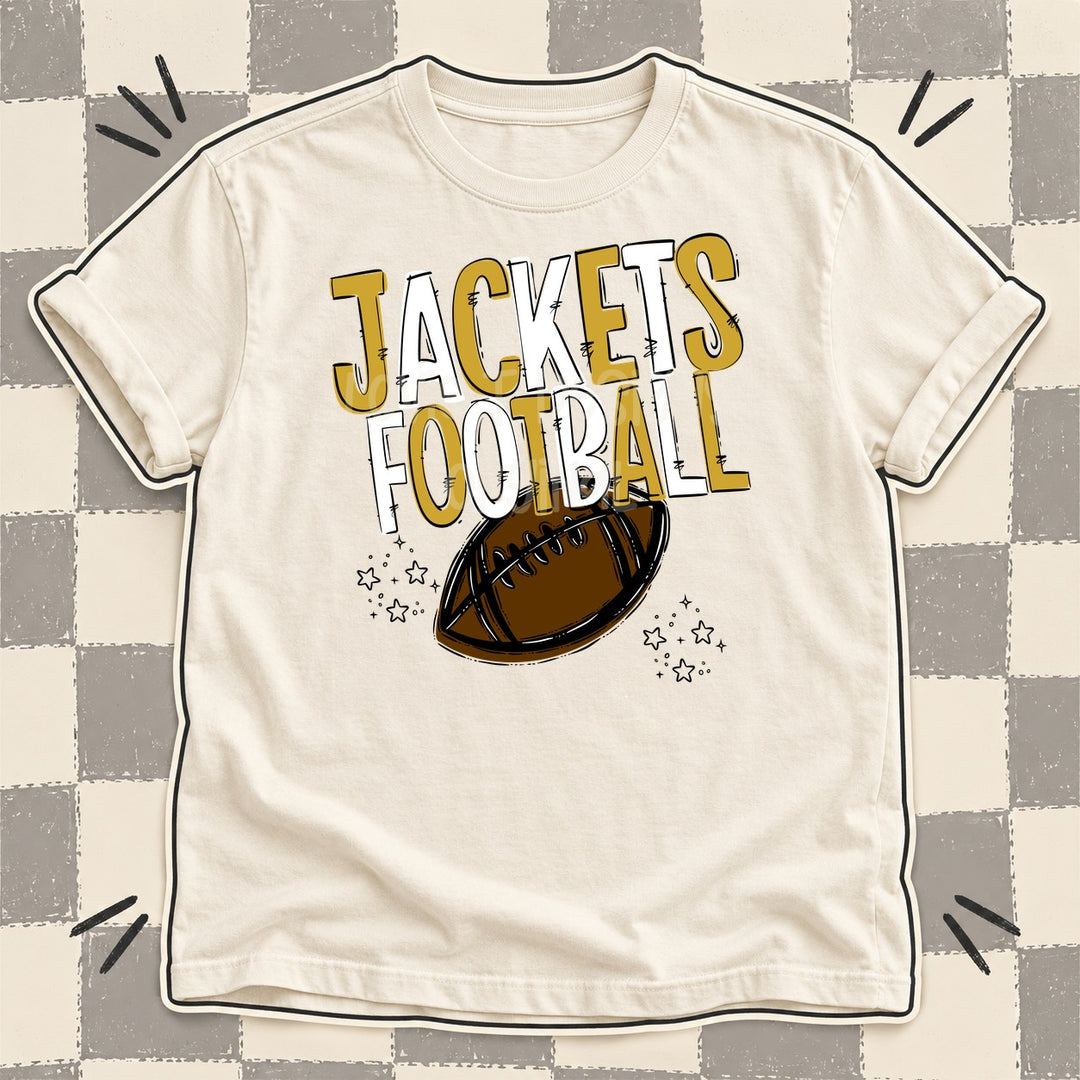 Jackets Vegas Gold White Team Go Football Mascots DTF transfer mockup