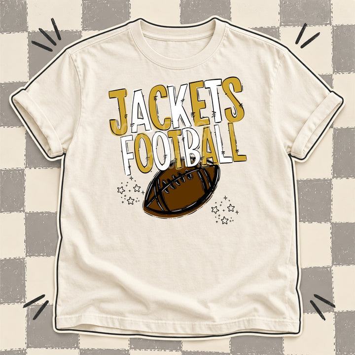 Jackets Vegas Gold White Team Go Football Mascots DTF transfer mockup