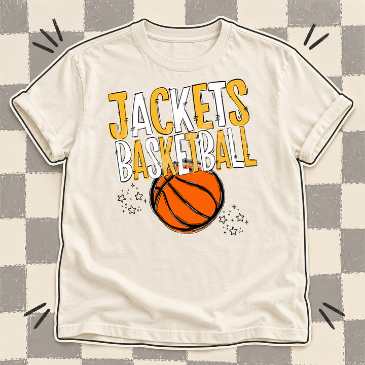 Jackets Yellow Gold White Team Go Basketball Mascots DTF transfer