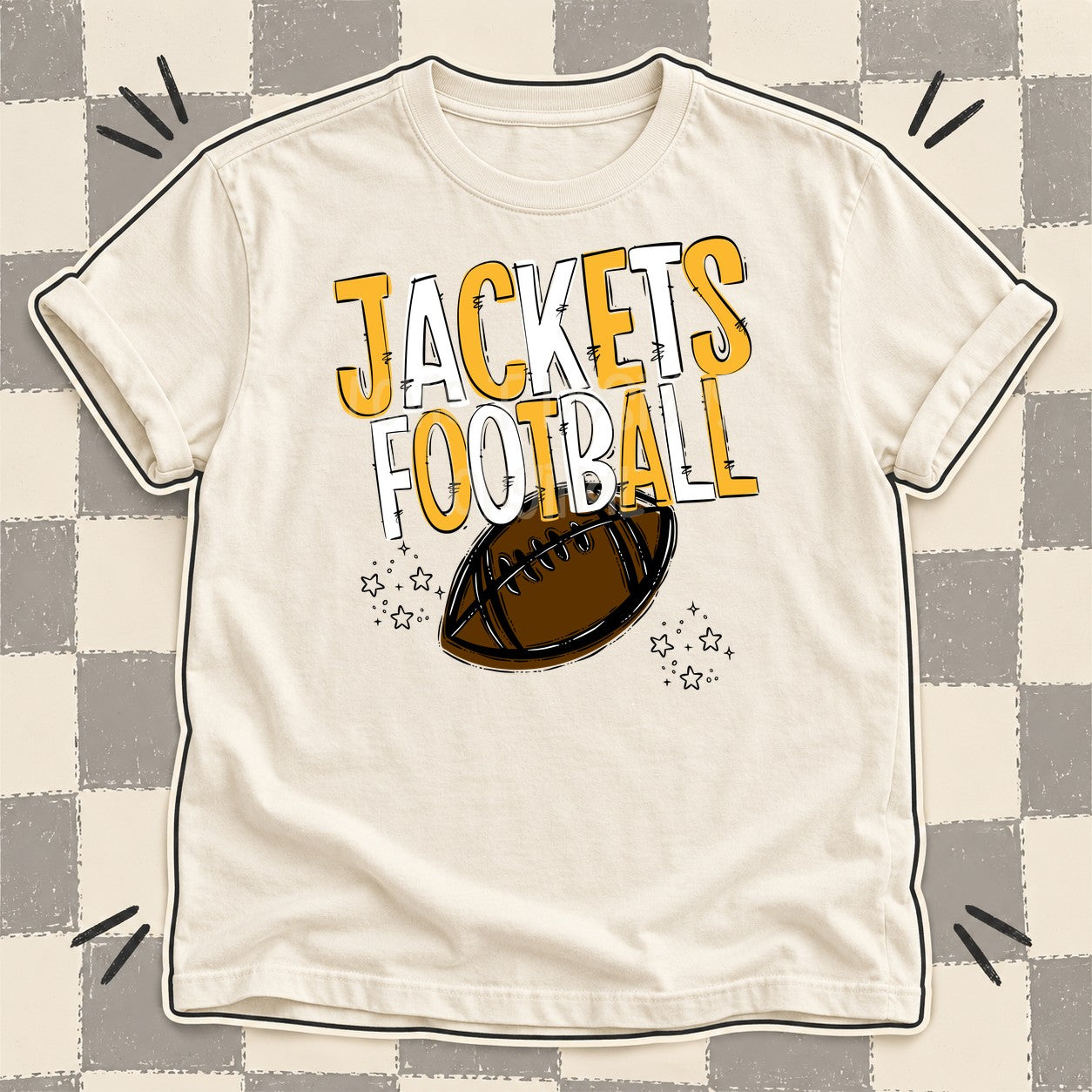 Team Go Football Mascots Jackets Yellow Gold White design