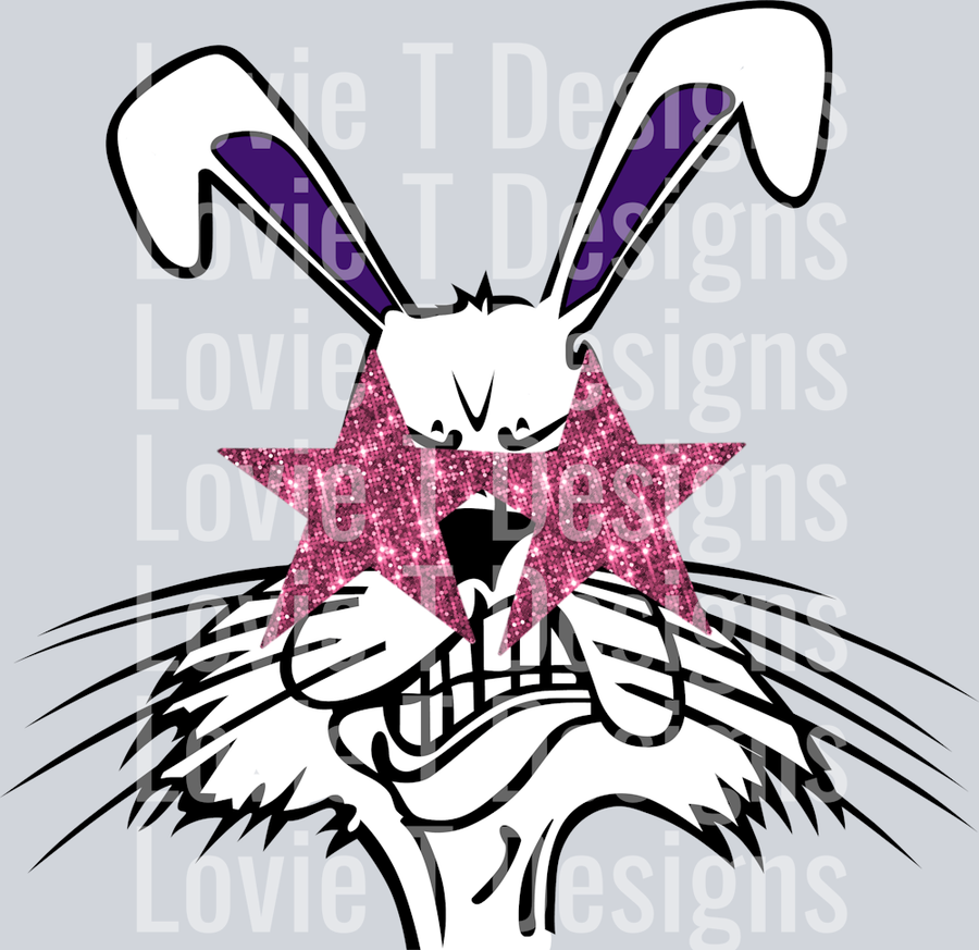 JACKRABBIT WITH PINK STARS