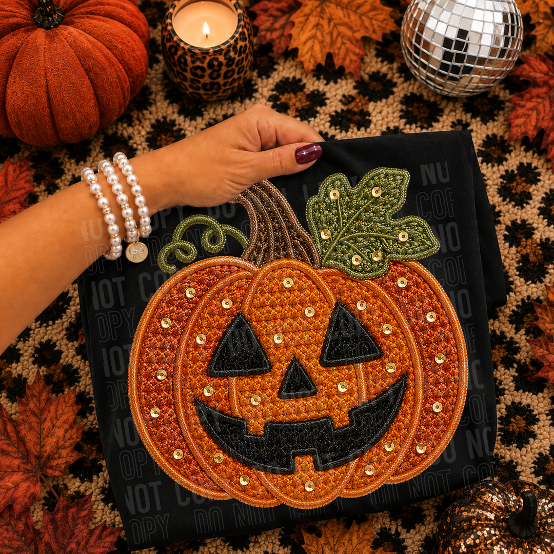 JACK O LANTERN FAUX EMBROIDERY mockup