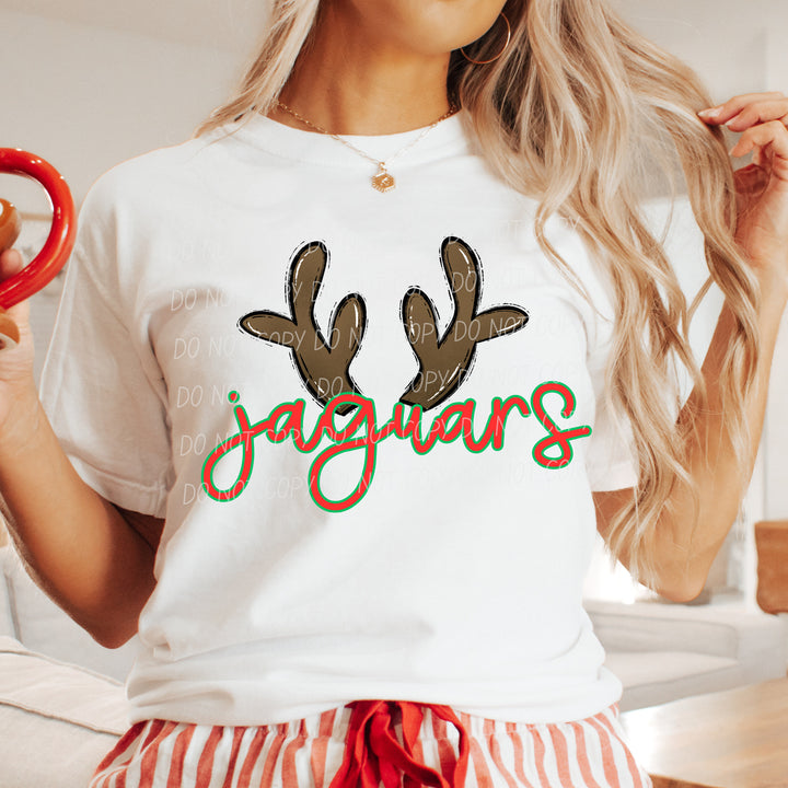 Jaguars Reindeer mascot DTF transfer