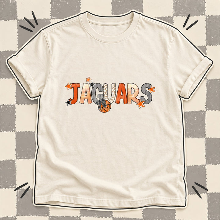 Jaguars Mixed Doodle Basketball Mascots – Hoops Houndstooth DTF transfer mockup
