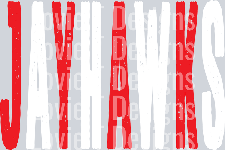 JAYHAWKS RED AND WHITE OVERSIZED GRUNGE MASCOT