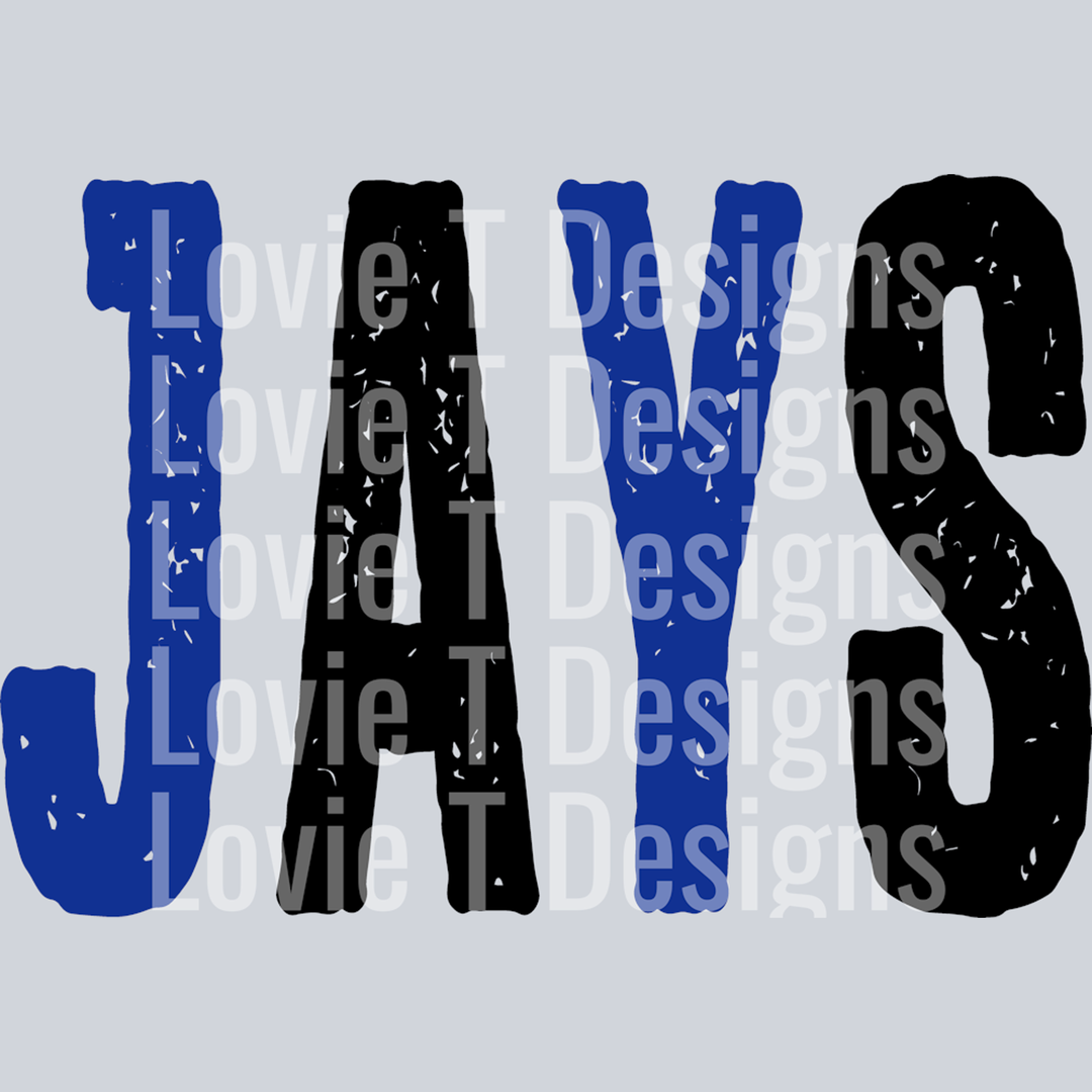 Jays Royal Blue and Black Overized Grunge Mascot – DTF Transfer – product image
