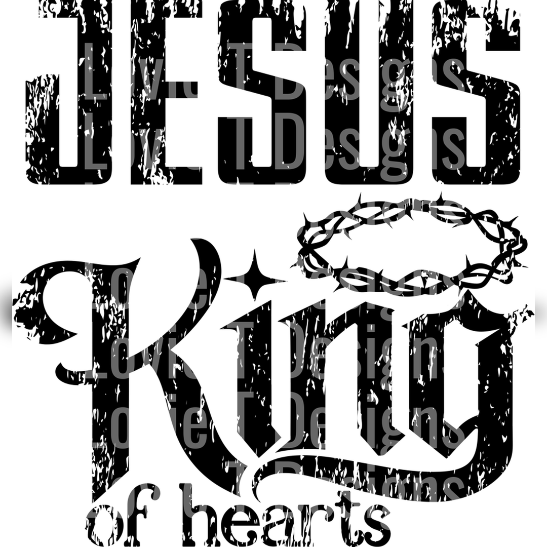 Jesus King of Hearts Back – DTF Transfer – product image