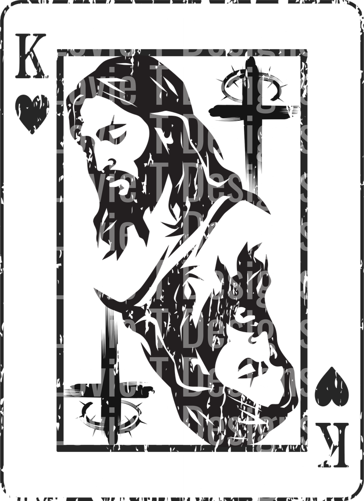 Jesus King of Hearts Front DTF transfer design