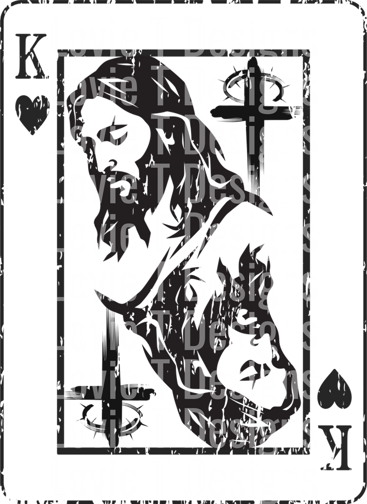 Jesus King of Hearts Front DTF transfer design