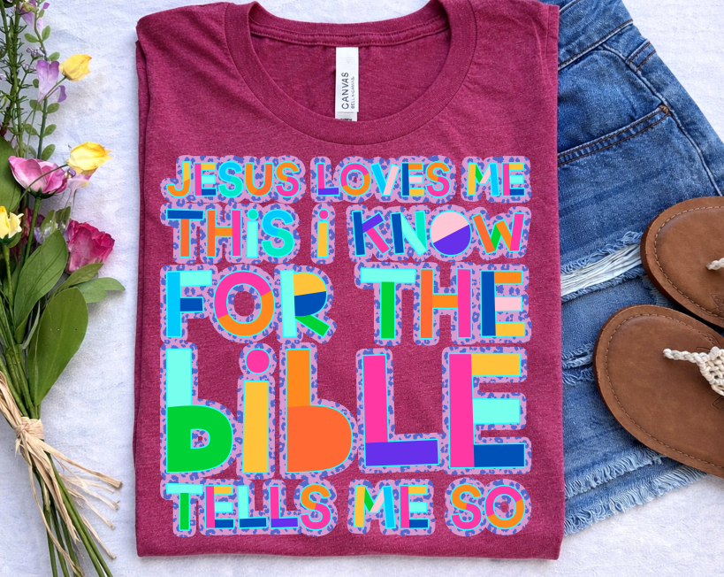 Jesus Loves Me Design DTF transfer design