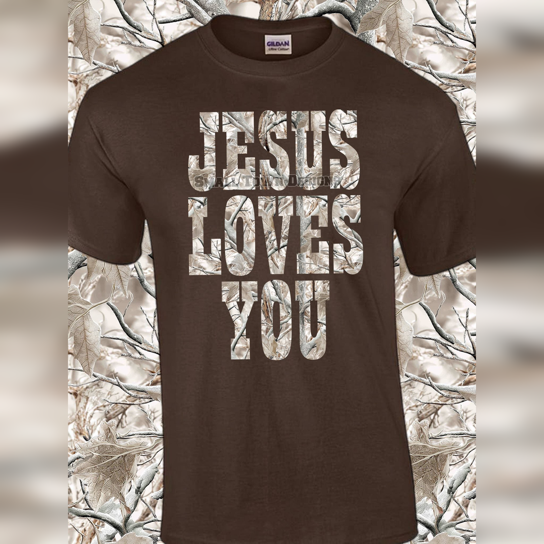 Jesus Loves You Camo – DTF Transfer – product image