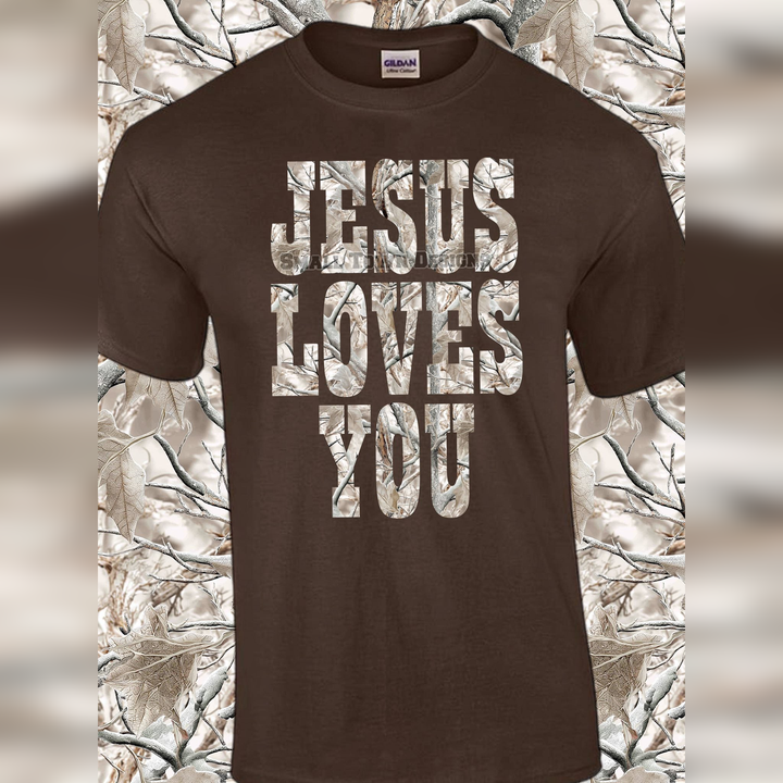 Jesus Loves You Camo – DTF Transfer – product image