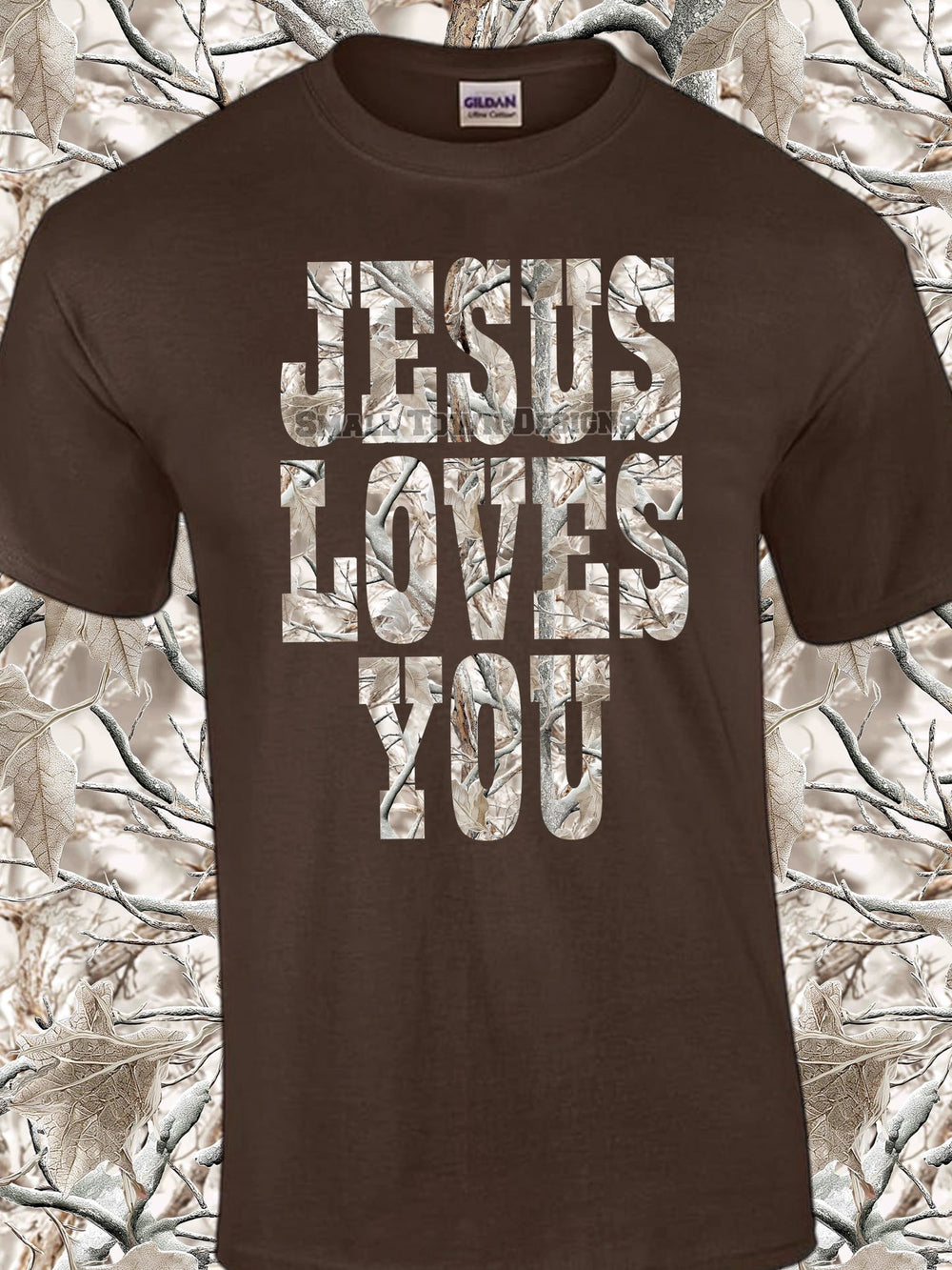 Jesus Loves You Camo DTF transfer design – image 1