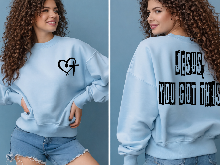Jesus You Got This black faith DTF transfer design