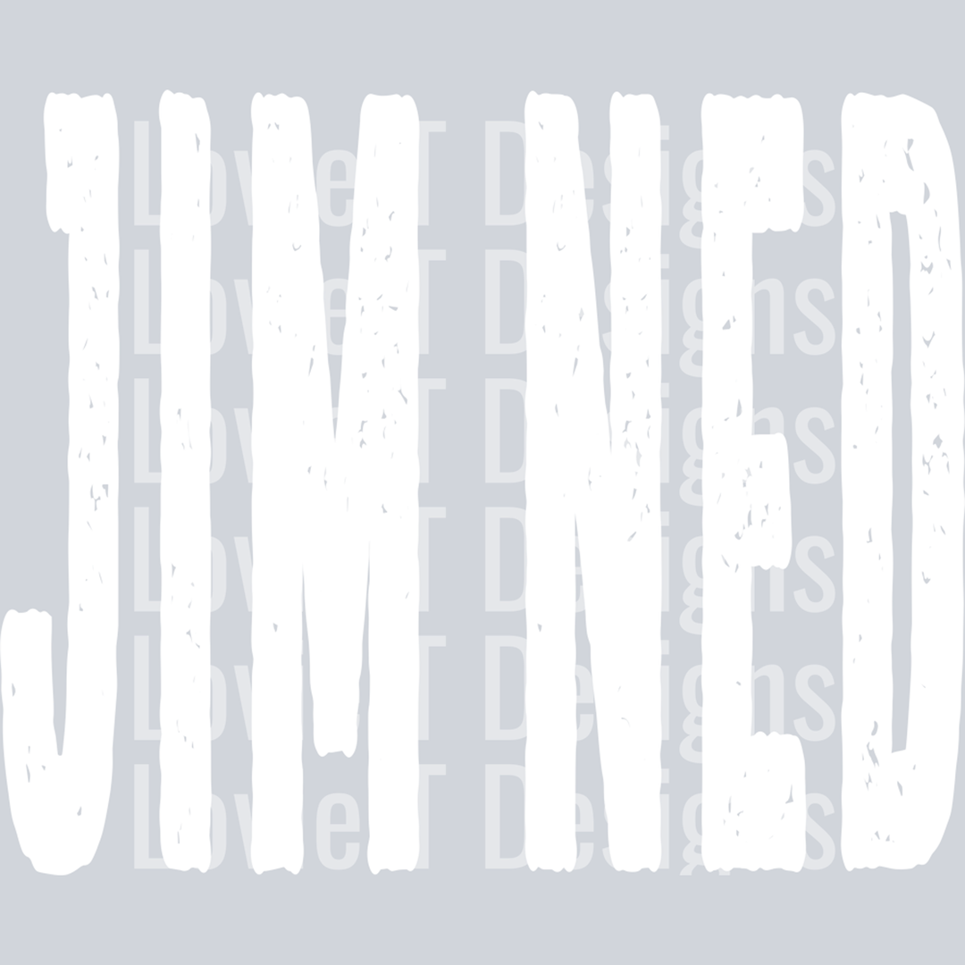 Jim Ned Oversized White Distressed – DTF Transfer – product image