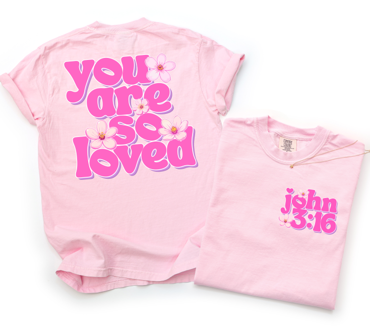 John 3:16 So Loved Front DTF transfer design