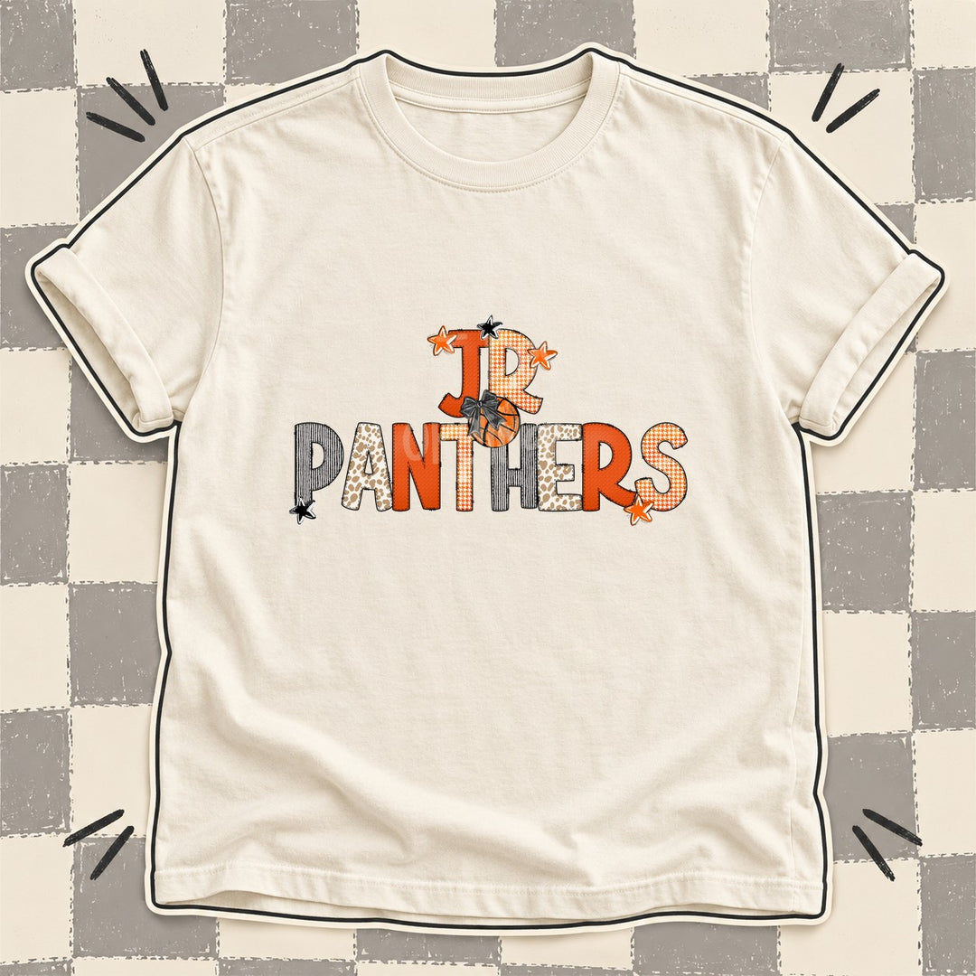 Jr Panthers Mixed Doodle Basketball Mascots – Hoops Houndstooth DTF transfer mockup