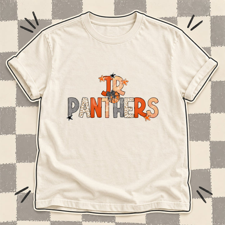 Jr Panthers Mixed Doodle Basketball Mascots – Hoops Houndstooth DTF transfer mockup