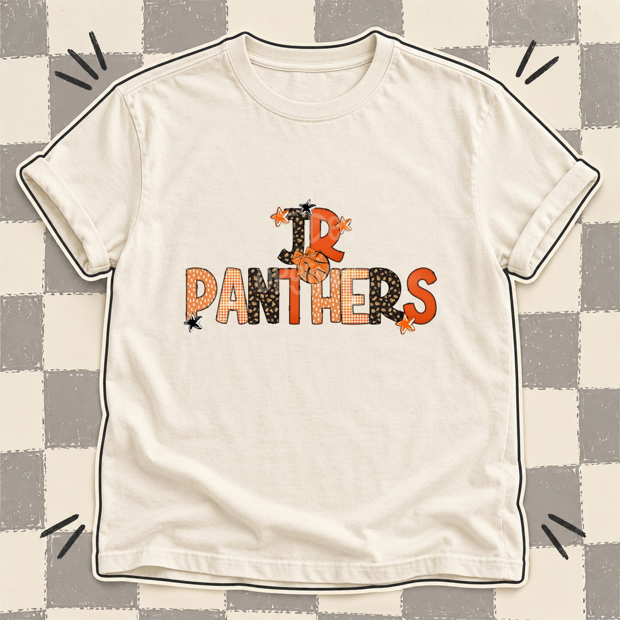 Mixed Doodle Basketball Mascots – Leopard Court Jr Panthers design