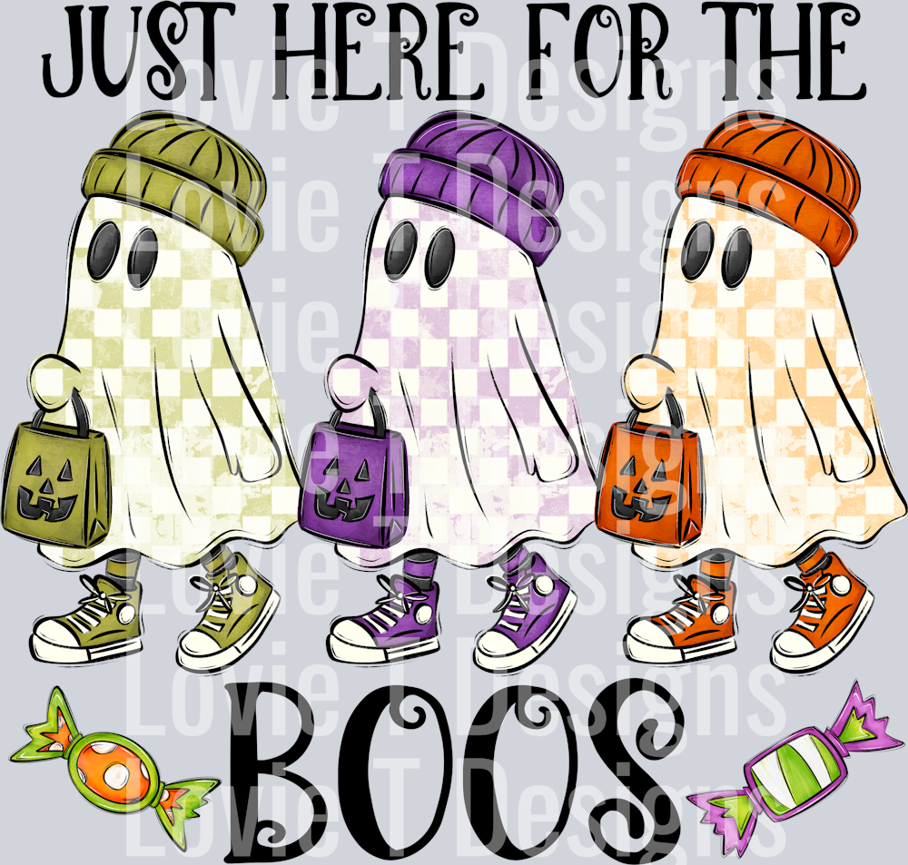 JUST HERE FOR THE BOOS BLACK PRINT