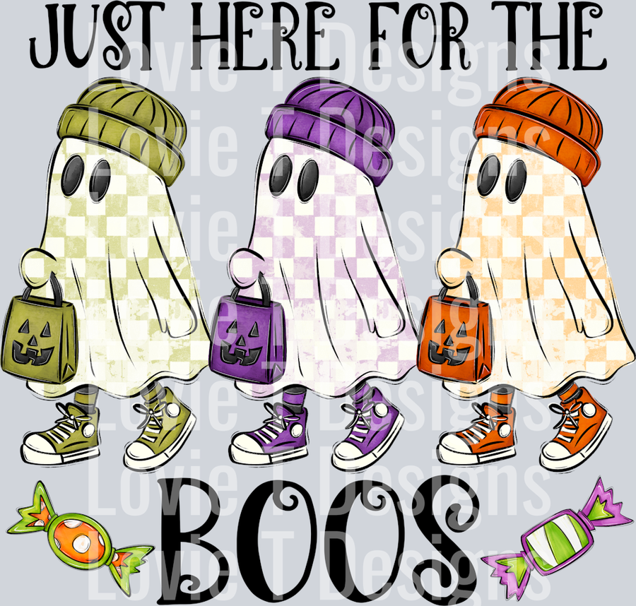 JUST HERE FOR THE BOOS BLACK PRINT