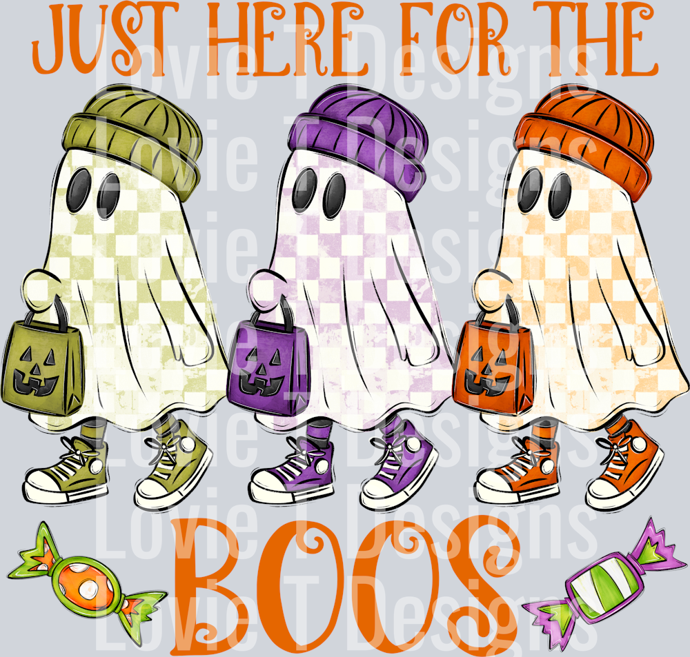 JUST HERE FOR THE BOOS ORANGE PRINT