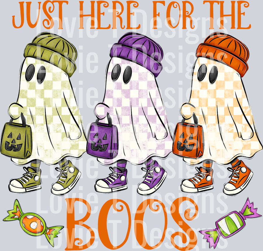 JUST HERE FOR THE BOOS ORANGE PRINT