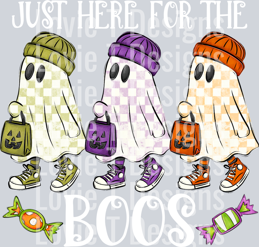 JUST HERE FOR THE BOOS WHITE PRINT