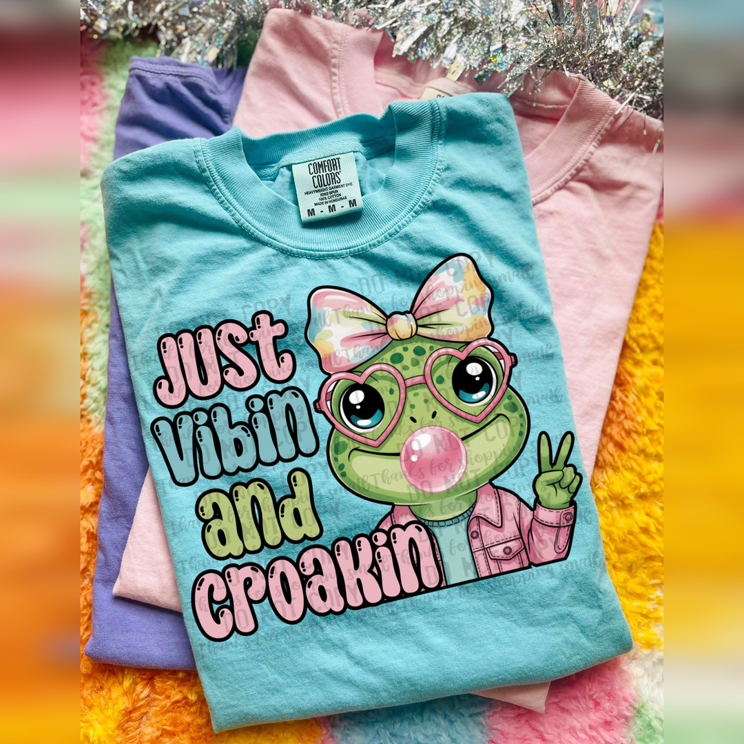 Just Vibin and Croakin – DTF Transfer – product image