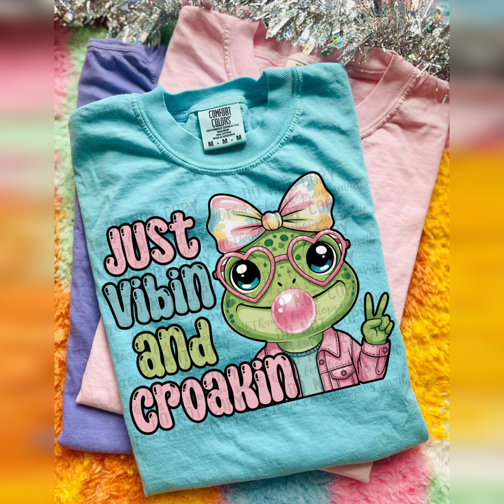 Just Vibin and Croakin – DTF Transfer – product image