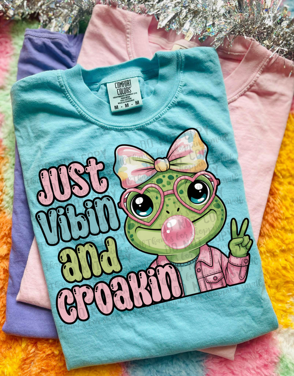 Just Vibin and Croakin DTF transfer design