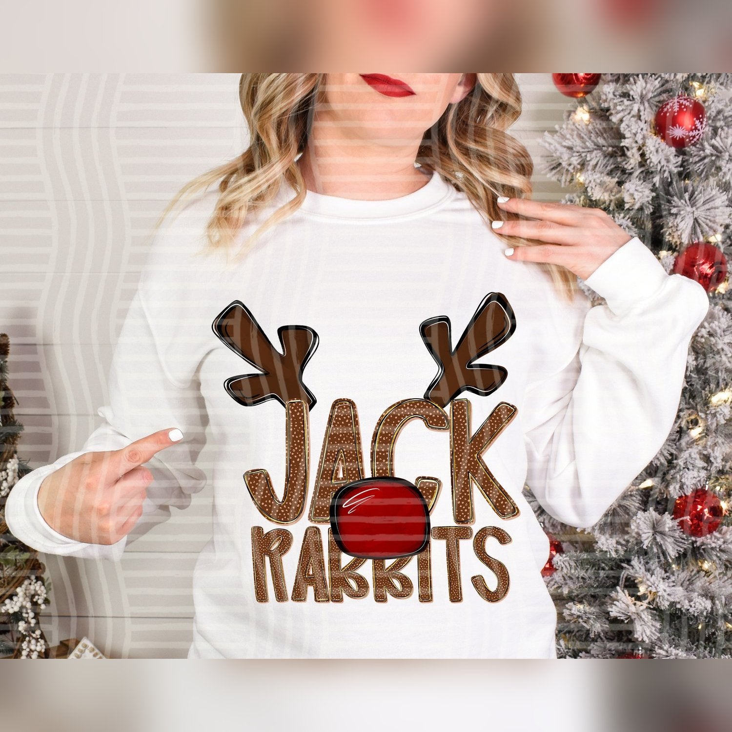 Deer Antler Mascots Jack Rabbits design